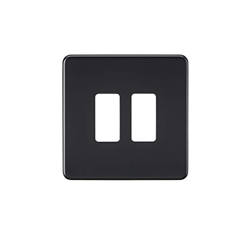 Image of Screwless 2G grid faceplate - matt black