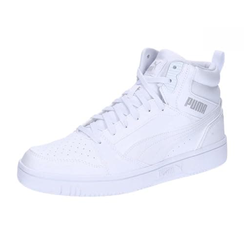 Image of Puma Unisex Adults Rebound V6 Sneakers, Puma White-Puma White-Cool Light Gray, 11 UK