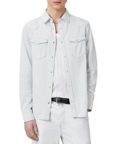 Image of AllSaints Men's Macgowan Shirt, Bleach White, XS
