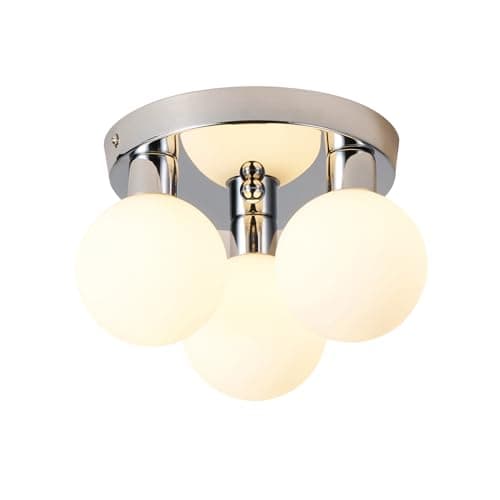 Image of HAUSPRO Denver Chandelier Ceiling Lights Living Room, Modern LED Chrome 3-Lights G9 Silver,Flush Light Fittings Ceilings for Kitchen, Bed & Dining Room Office-Energy Class E