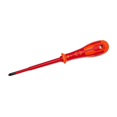 Image of C.K Dextro VDE Slim Modulo Electrical Screwdriver SL/PH1 x 100mm, Plusminus Thin, Electricians Insulated Terminal MCB Screwdrivers, Precision Grip Tip, Fuse Board Screw Driver, Hand Tools T49246-1