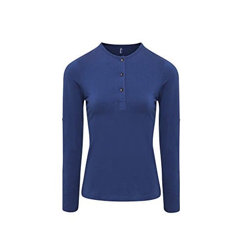 Image of Premier Womens/Ladies Long John Roll Sleeve Tee (S) (Indigo)