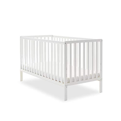 Image of Obaby Bantam Cot Bed – White – Convertible Baby Cot to Toddler Bed with Adjustable Mattress Base