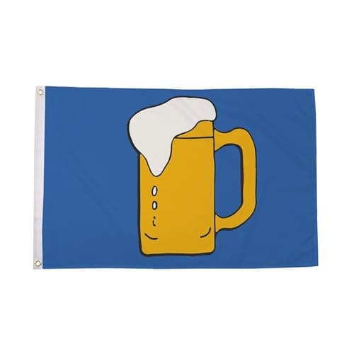 Image of Flagtex Beer Flag 3ft x 2ft Small Flag 90cm x 60cm | Premium Woven Polyester with Brass Eyelets | Indoor Outdoor Garden Decoration Wall Hanging Display | Pub Bar Party Novelty Banner