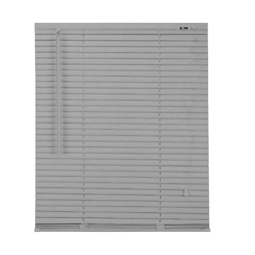 Image of APEX FURNISHINGS PVC Venetian Blinds - 25mm Slats Easy Fit PVC Window Blinds Child Safe Fittings Trimmable curtains Windows Shutters for Home Office (Grey 60W x 150L cm)