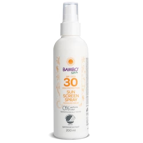 Image of Bambo Nature Suncream Spray, 200ml, SPF 30 Sun Screen, Colourant & Fragrance Free, Sunscreen To Protect Your Skin, Dermatologically Tested