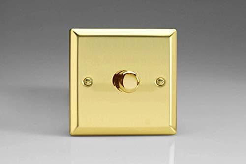 Image of Varilight V-Pro Dimmer Switch, Victorian Brass, 91x91x47mm