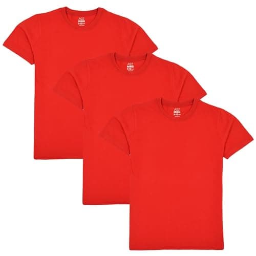 Image of A2Z 4 Kids Boys Girls T Shirts Plain Summer Tank Top & Tees - T Shirt PL Red 3 Pack 11-12