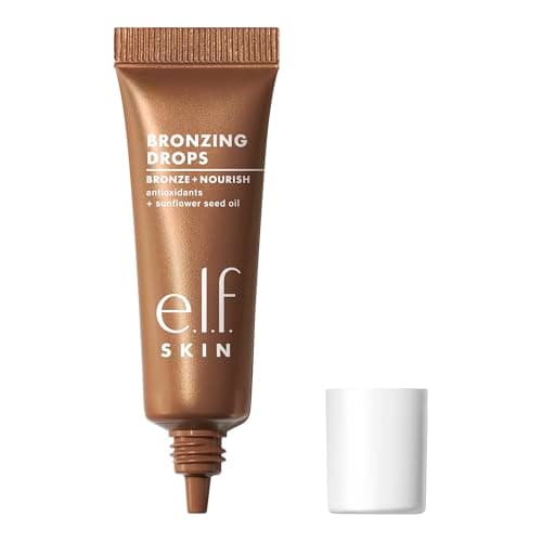 Image of e.l.f. SKIN Bronzing Drops Mini, Liquid Bronzer For Face & Skin, Creates A Sun-Kissed Glow, Infused With Vitamin E, Vegan & Cruelty-Free, Pure Gold