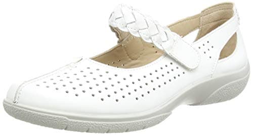 Image of Hotter Women's Quake II Wide Fit White Mary Jane Shoes, 4
