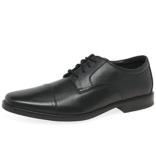 Image of Clarks Men's Howard Cap Oxford, Black Leather, 10.5 UK