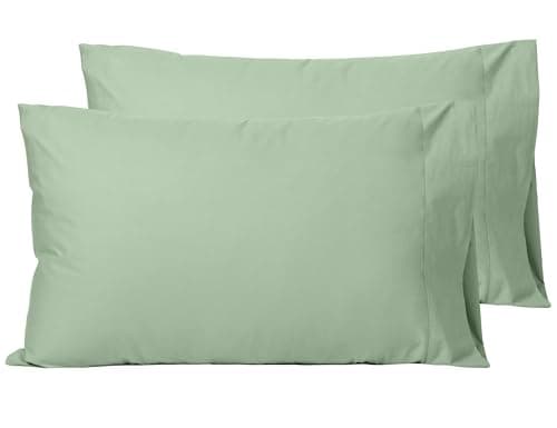 Image of Sylvanora Pillow Cases 2 Pack, Soft & Premium 100% Egyptian Cotton Bedding, Breathable with Envelope Closure, Standard Size 50x75cm (Sage Green, Pack of 2)