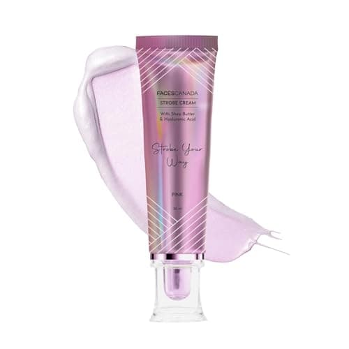 Image of Strobe Cream | Primer + Highlighter + Moisturizer | Shea Butter & Hyaluronic | Flawless Dewy Skin | & Glowing Makeup Base (Pink, 30ML)