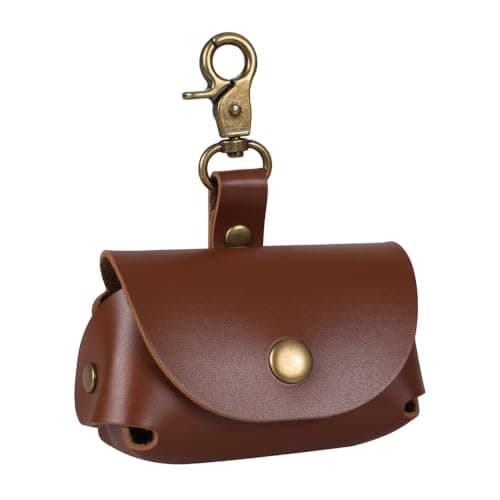 Image of DONGKER Dog Ring Bearer Holder, PU Leather Wedding Ring Pillow Box with Clasps for Proposal Engagement Wedding Supplies Ceremony Party