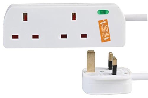 Image of PRO ELEC PELB1950 2 Gang Surge Protected Extension Lead White, 5m