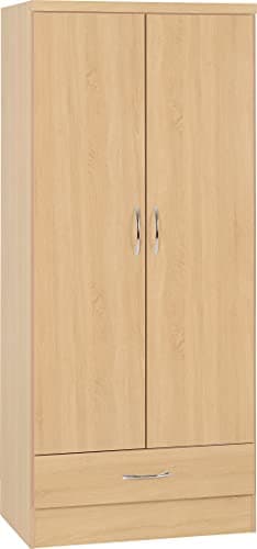 Image of Seconique Nevada 2 Door 1 Drawer Wardrobe in Sonoma Oak Effect