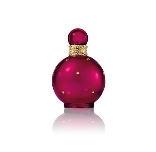 Image of Britney Spears Fantasy Intense 100 ml – Eau de Parfum for Women – Woody Gourmand Fragrance – Notes of Red Lychee, Cupcake Accord and Patchouli Essence – Maroon and Gold Bottle