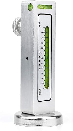 Image of MEETOZ Universal Adjustable Magnetic Gauge Tool Camber Castor Strut Wheel Alignment Tools for Car/Truck Camber/Castor Strut Wheel Alignment and Tire Repair (Silver)