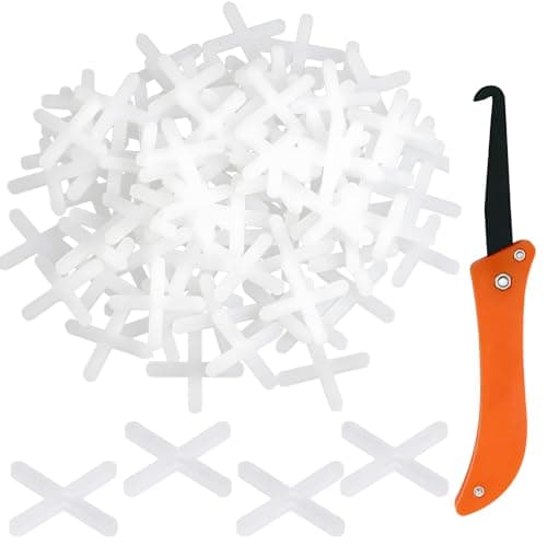 Image of Tile Spacers 3mm with Gap Removal Tools, 600 PCS Plastic Cross Shaped Gasket Spacers, Tiling Tools Ceramic Tile Lnstallation for Fixing Mat Tile Leveling (White)