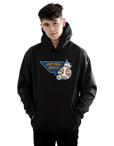 Image of Absolute Cult Star Wars The Rise Of Skywalker D-O & BB-8 Just Roll With It Men's Hoodie Black XX-Large