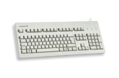 Image of CHERRY G80-3000, Wired Mechanical Keyboard, EU Layout (QWERTY), USB-Connection, Robust, Programmable Keys, MX BLUE Switches, Light Grey