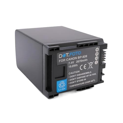 Image of Dot.Foto BP-828 Premium 7.4v / 2800mAh Rechargeable Battery for Canon LEGRIA/VIXIA HF G26 G30 G40 G50 G60 G70 / GX10 / XA11 XA15 XA20 XA25 XA40 XA45 XA50 XA55 XA60 XA65 XA70 XA75 XF400 XF405
