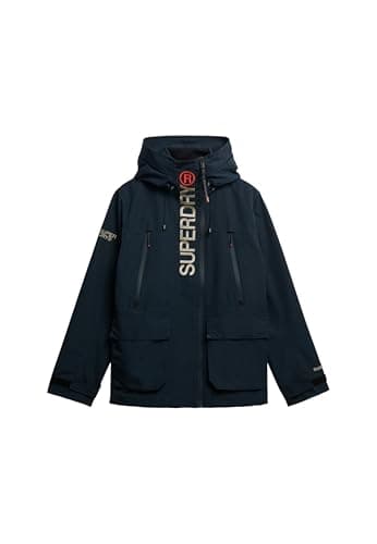 Image of Superdry Men's Hooded Windbreaker with Embroidery, Dark Navy, M