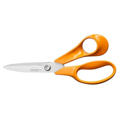 Image of Fiskars Classic Kitchen Scissors, Serrated Blades, Right-Handed use, Total Length: 18.7 cm, Improved Torx Screw and More Ergonomic Handle, Quality Steel/Plastic, Orange, 1075051