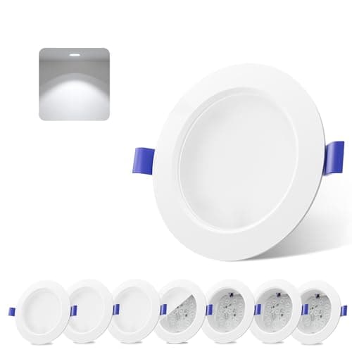 Image of novapollo 9W LED Recessed Ceiling Lights 8 Pack - 720 LM Ceiling Spotlights, 6500K Cool White Light, Cut Φ120 mm, Ultra Slim Easy Install LED Downlights Ceiling for Office Living Room UK CA Certified
