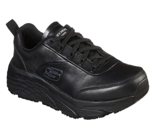 Image of Skechers Women's Max Cushioning Elite Sr Kajus Sneaker, Black Leather/Synthetic, 4 UK
