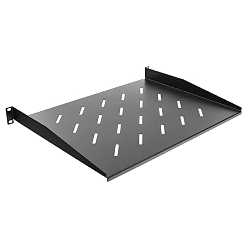 Image of LMS DATA 1U Fixed Cantilever Rack Shelf – 19-Inch Vented Server Cabinet Shelf, 350mm Depth for Network & Data Cabinets (Black)