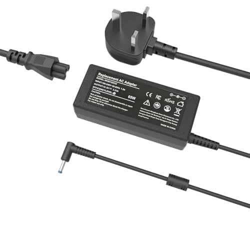 Image of Byprlvps 65W 45W Laptop Charger Compatible with HP Pavilion EliteBook ProBook Envy Stream Chromebook Computer UK 4.5mm*3.0mm Smart Blue Tip UK AC Adapter
