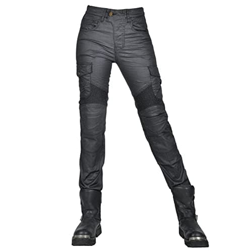 Image of HOMDECR Women Motorcycle Jeans Waterproof Denim Biker Pants Waterproof Protection Cycling Motorbike Trousers Stretch Biker Biker Jeans with 4 Protective Gears (L)