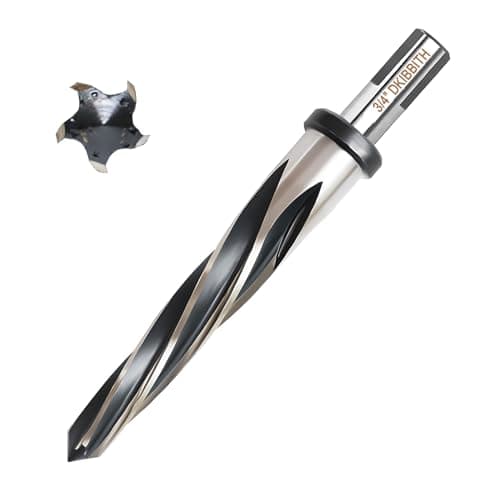 Image of 3/4” Bridge Construction Reamer Drill Bit, M2 HSS Taper Chucking Reamer for Steel Alloy Metal Wood Plastic, 1/2" Non-Slip Shank, 5-Spiral Flutes Car Reamer, to Align or Enlarge Holes, 19mm