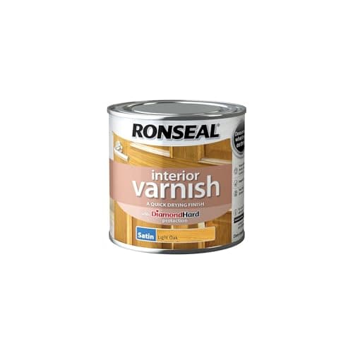 Image of Ronseal RSLIVSLO250 250ml Quick Dry Satin Interior Varnish - Light Oak