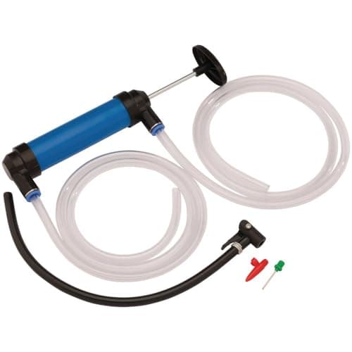 Image of Draper Dual Purpose Air and Fluid Transfer Pump | Syphon Fuel Transfer Hand Pump | Oil Extractor Pump Syringe | 01082, Blue