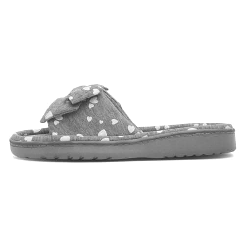 Image of The Slipper Company Grey Womens Bow Mule Slipper - Size 5 UK - Grey