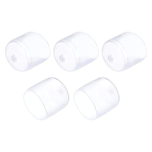 Image of sourcing map 5pcs Rubber End Caps 25mm(1") ID PVC Vinyl Round Tube Bolt Cap Cover Screw Thread Protectors Clear