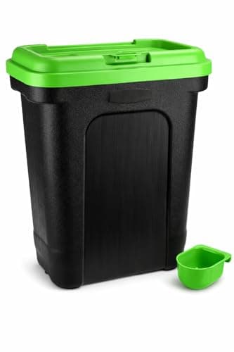 Image of raxter Pet Food Storage Container, 30L/15kg, Flip Top Lock with Airtight Seal, Includes Scoop, for Dog Food, Cat Food and Treats (Green)