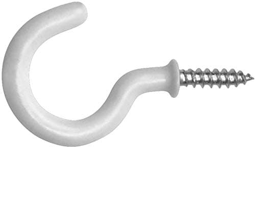 Image of fiXte Plastic Coated Shouldered Mug Cup Hooks, 38 mm (1.1/2 inch) - White, Pack of 20