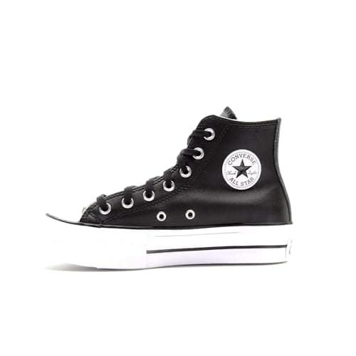 Image of Converse All Star Lift Hi Platform Trainers Black White White Leather - 6.5 UK