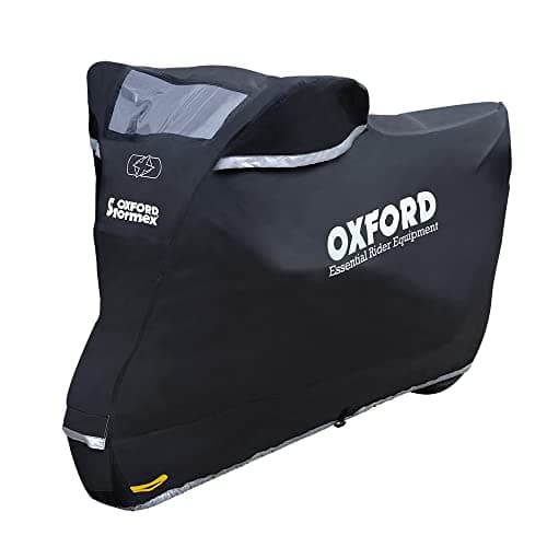 Image of Oxford Stormex Outdoor Waterproof Motorcycle Cover Medium – Black, 229 x 99 x 125 cm