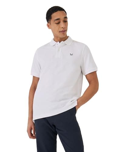Image of Crew Clothing Mens Classic Pique Polo Shirt (Heritage White) M