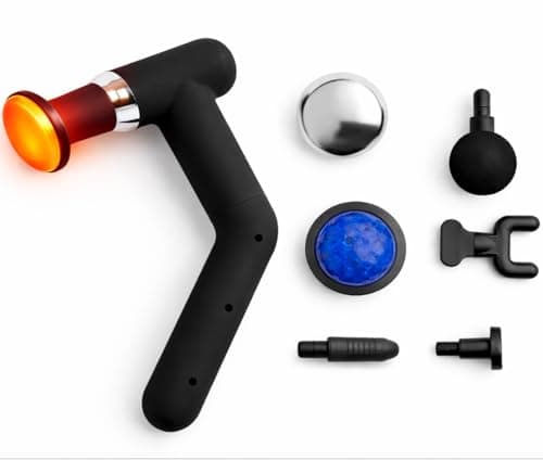 Image of Deep Tissue Percussion Massage Gun with Detachable Extra Long Handle, Hot & Cold Compress, Heated Muscle Massager for Back, Neck & Legs, Pain Relief & Recovery, 6 Heads, Type-C Rechargeable