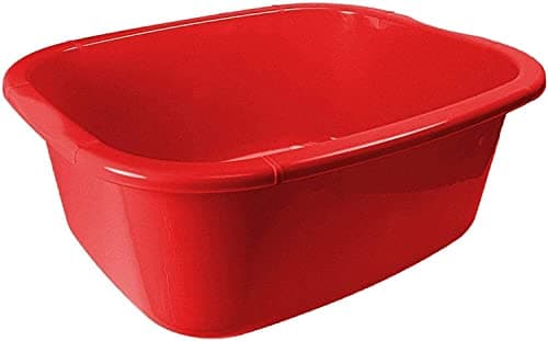 Image of 11 Litres Washing Up Bowl Rectangular Plastic Multi-Purpose Basin Mixing Sink Tidy Organizers (Red)