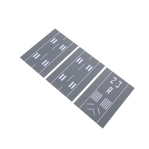 Image of LALADEFIEE Realistic Plastic Miniature Aircraft Runway Display Stand 45x10cm for Model Setups and Diorama Featuring Authentic Airport Appearance and Wear Resistance
