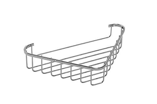 Image of Croydex Stainless Steel Corner Shower Caddy - Corner Shower Shelf with Durable Chrome Plated Finish, Easy to Install Shower Basket, Rust Resistant, All Fixings Included