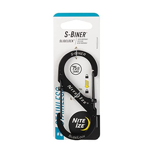 Image of Nite Ize Unisex's S-Biner Stainless Steel Slide Lock, Black, Size 4