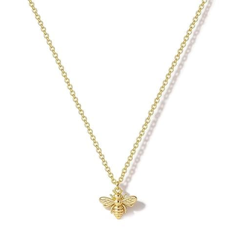 Image of CEEGEWW 1 PCS Gold Necklaces for Women Gold Plated Bee endant Necklace Trendy Simple Everyday Jewelry Minimalist and Individual Pendant, Unique Bee Necklace Design Fashionable, Simple and Versatile