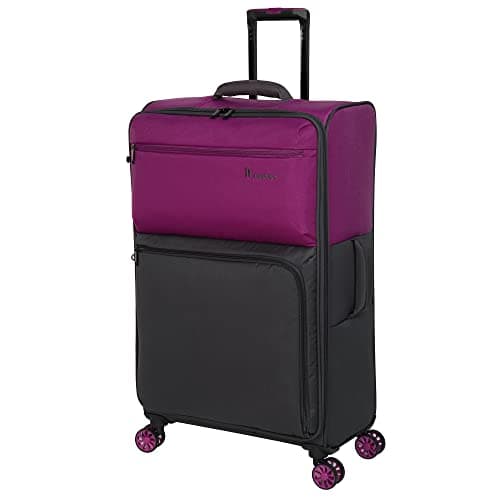 Image of it luggage Duo-Tone 31" Checked 8 Wheels, Fuchsia Red/Magnet, 31", Duo-Tone 31" Softside Checked 8 Wheel Spinner